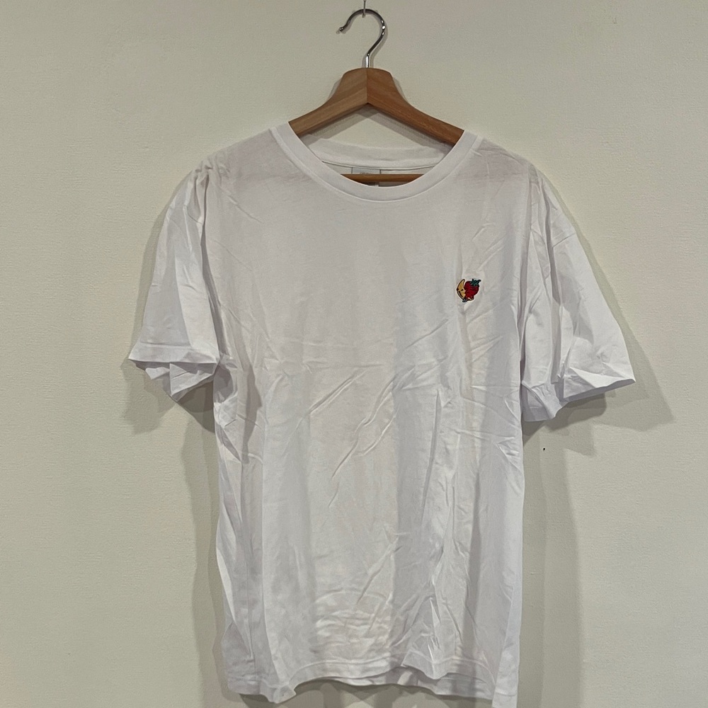 Sky White Tee with Embroidered Detail